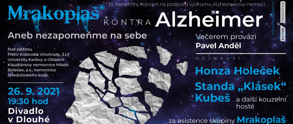 V Divadle v Dlouhé proběhne benefiční koncert MRAKOPLAŠ kontra Alzheimer