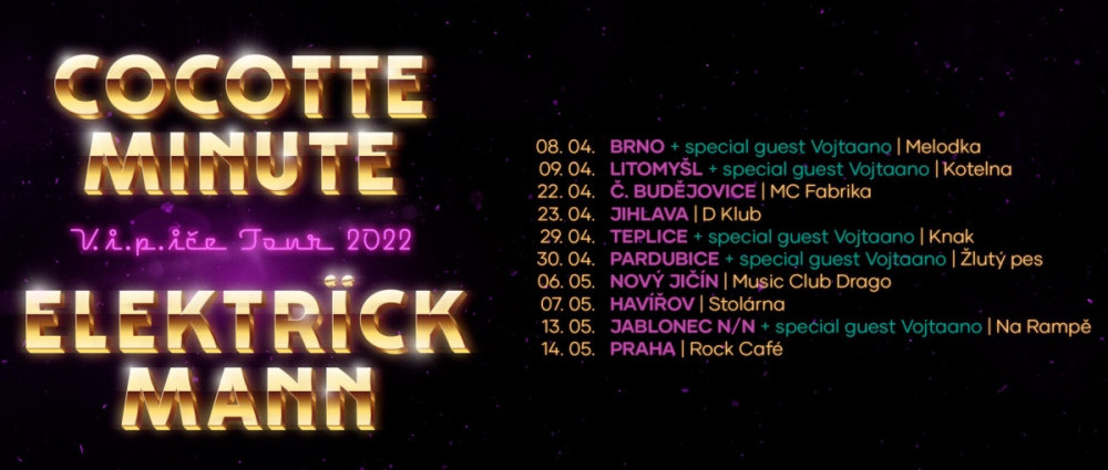 Nu-králové COCOTTE MINUTE vyrazili s bouřliváky ELEKTRÏCK MANN na V.i.p. iče Tour