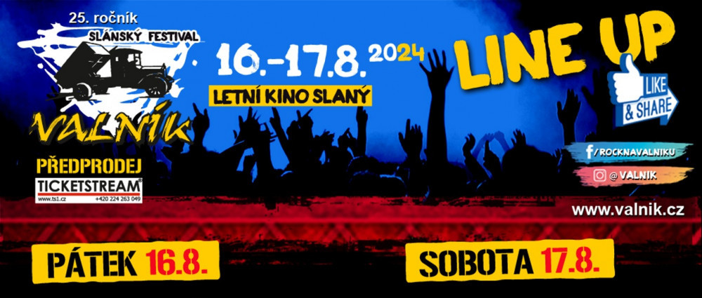 Festival Valník - 16. a 17. srpna 2024 – letní kino Slaný