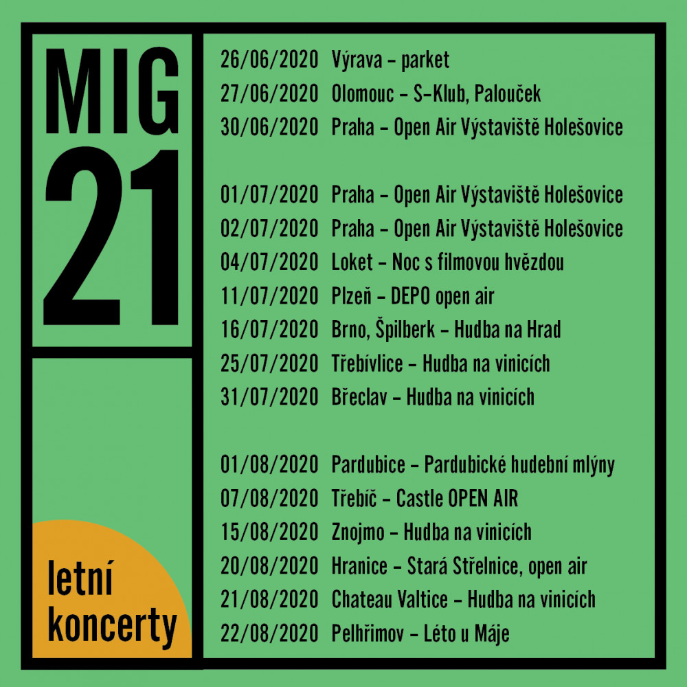 MIG 21_koncerty 2020